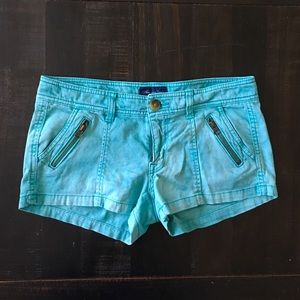 American Eagle Teal Dyed Shorts